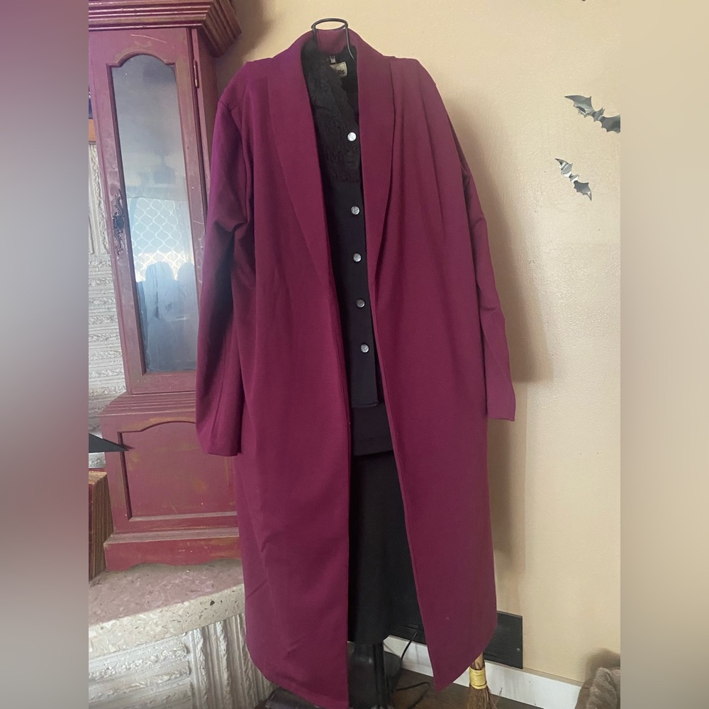 New Antthony Deep Purple Open Front Coat